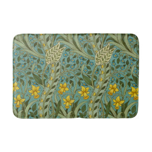 William Morris Daffodil Floral Pattern Classic Bath Mat