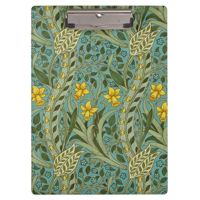 William Morris Daffodil Floral Pattern Classic Clipboard (Front)