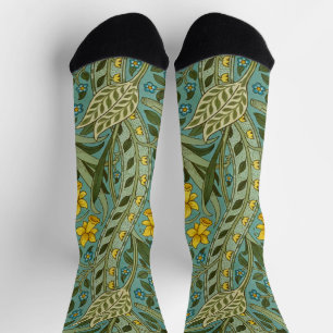 William Morris Daffodil Floral Pattern Classic Socks