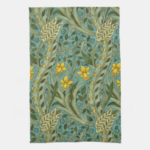 William Morris Daffodil Floral Pattern Classic Tea Towel