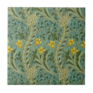 William Morris Daffodil Floral Pattern Classic Tile