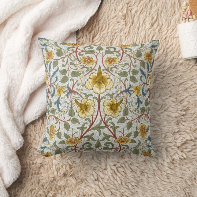 William Morris Daffodil Floral Pattern Cushion (Blanket)