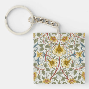 William Morris Daffodil Floral Pattern Key Ring