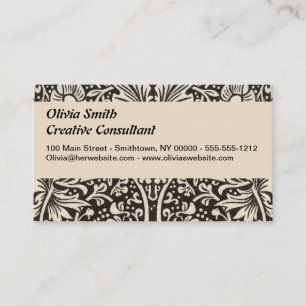 William Morris Daffodil Floral Wallpaper Business Card