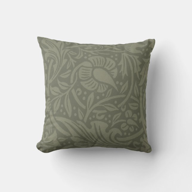 William Morris Daffodil Floral Wallpaper Cushion (Front)