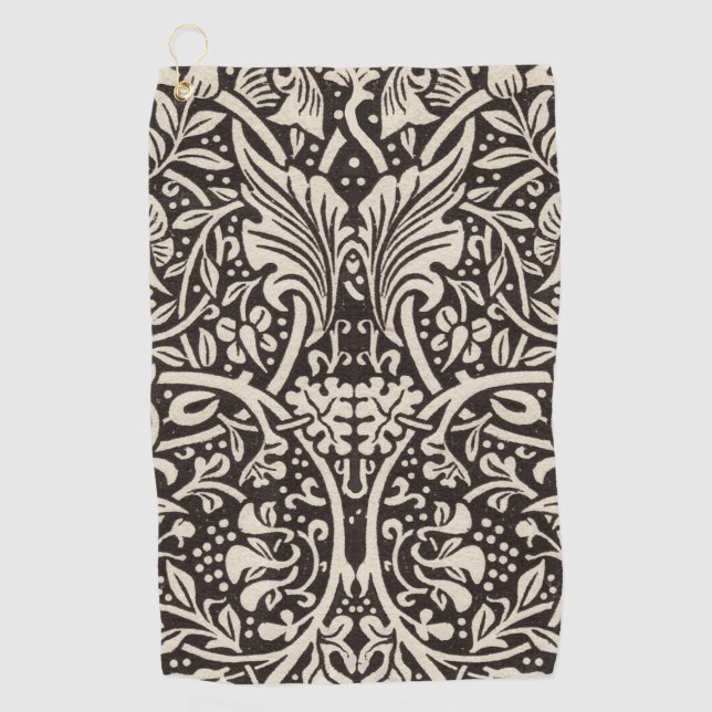 William Morris Daffodil Floral Wallpaper Golf Towel (Front)