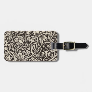 William Morris Daffodil Floral Wallpaper Luggage Tag