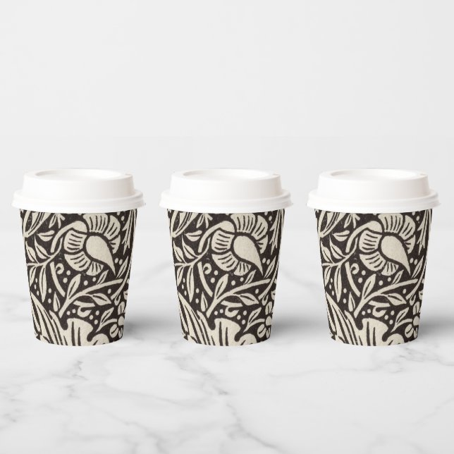 William Morris Daffodil Floral Wallpaper Paper Cups (Multi)