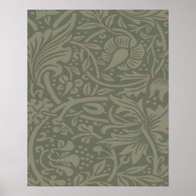 William Morris Daffodil Floral Wallpaper Pattern Poster (Front)