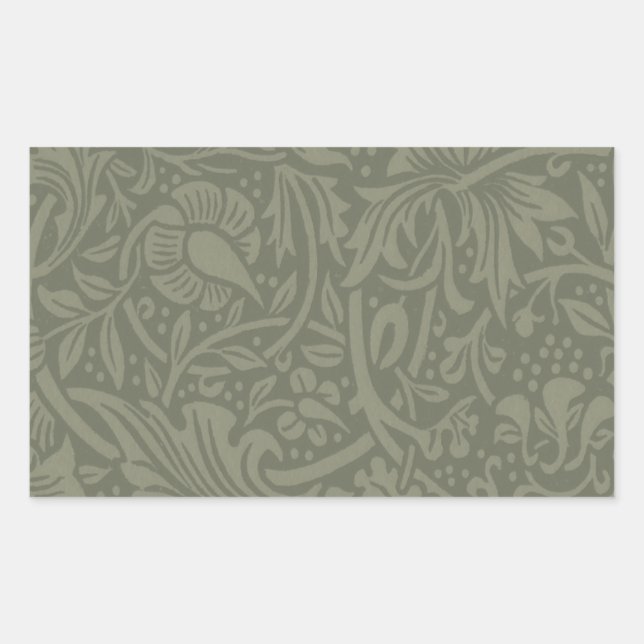 William Morris Daffodil Floral Wallpaper Rectangular Sticker (Front)