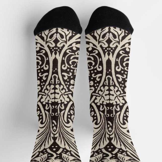 William Morris Daffodil Floral Wallpaper Socks (Top)