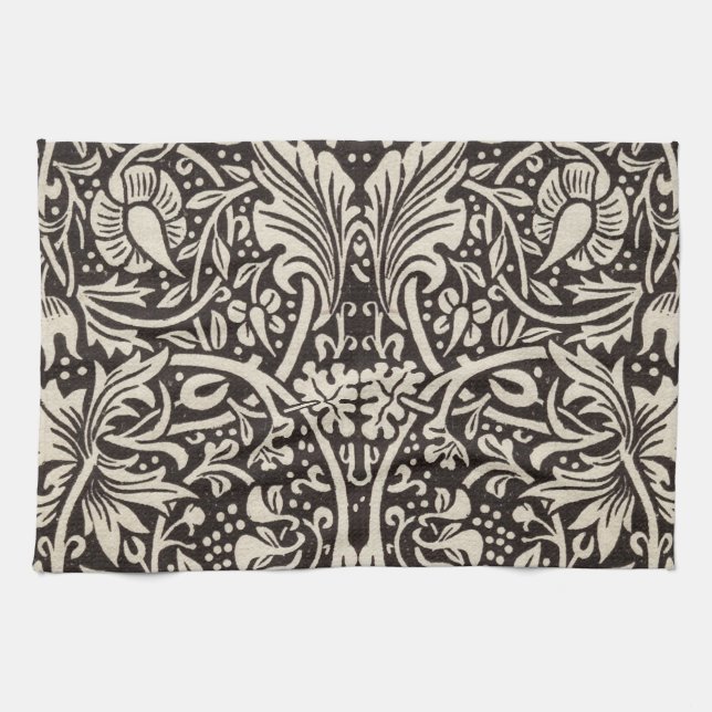 William Morris Daffodil Floral Wallpaper Tea Towel (Horizontal)