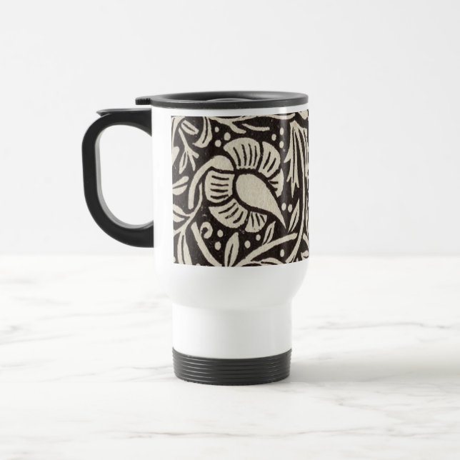 William Morris Daffodil Floral Wallpaper Travel Mug (Left)