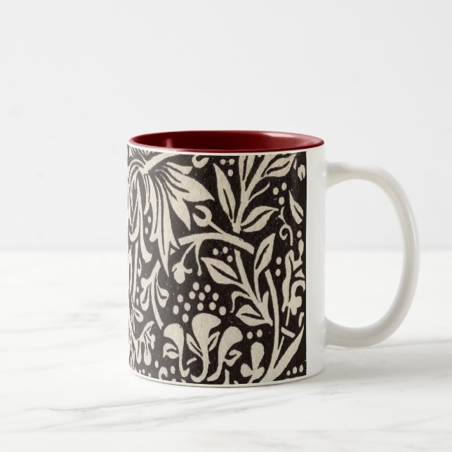 William Morris Daffodil Floral Wallpaper Two-Tone Coffee Mug (Right)