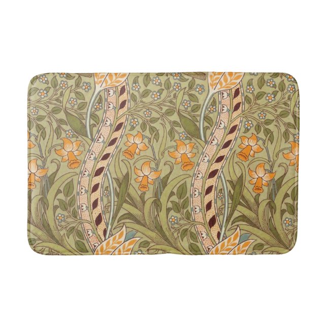 William Morris Daffodil Garden Flower Classic Bota Bath Mat (Front)