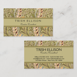 William Morris Daffodil Garden Flower Classic Bota Business Card