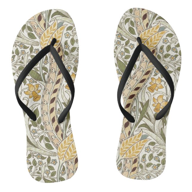 William Morris Daffodil Garden Flower Classic Bota Flip Flops (Footbed)