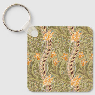 William Morris Daffodil Garden Flower Classic Bota Key Ring