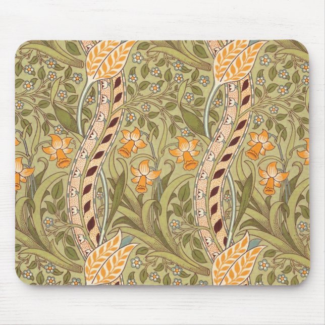 William Morris Daffodil Garden Flower Classic Bota Mouse Mat (Front)