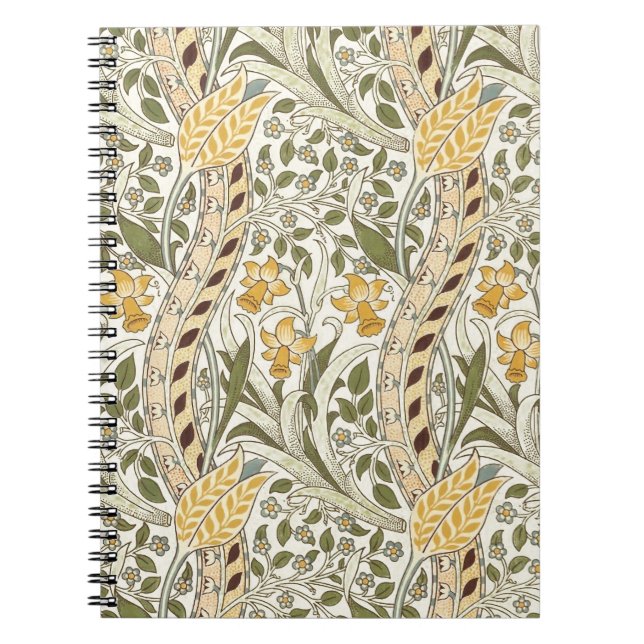 William Morris Daffodil Garden Flower Classic Bota Notebook (Front)
