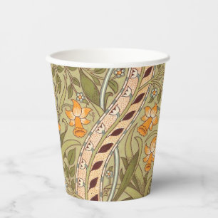 William Morris Daffodil Garden Flower Classic Bota Paper Cups