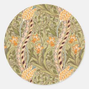 William Morris Daffodil Garden Flower Classic Bota Round Sticker