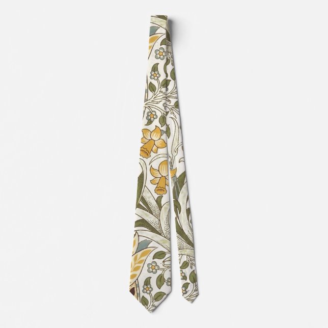 William Morris Daffodil Garden Flower Classic Bota Tie (Front)