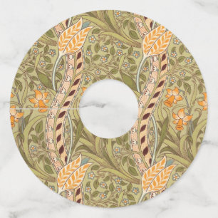 William Morris Daffodil Garden Flower Classic Bota Wine Glass Tag