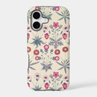 William Morris Daisy Floral Pattern Red Orange