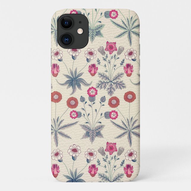 William Morris Daisy Floral Pattern Red Orange Case-Mate iPhone Case (Back)