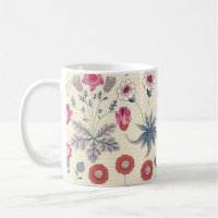 William Morris Daisy Floral Pattern Red Orange