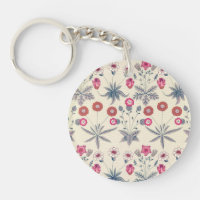 William Morris Daisy Floral Pattern Red Orange
