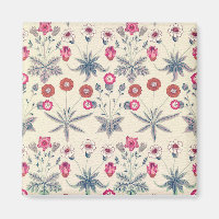 William Morris Daisy Floral Pattern Red Orange