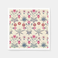 William Morris Daisy Floral Pattern Red Orange