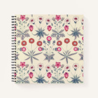 William Morris Daisy Floral Pattern Red Orange