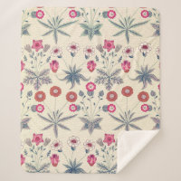 William Morris Daisy Floral Pattern Red Orange