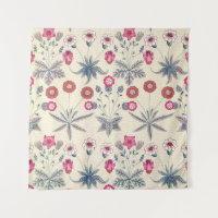 William Morris Daisy Floral Pattern Red Orange