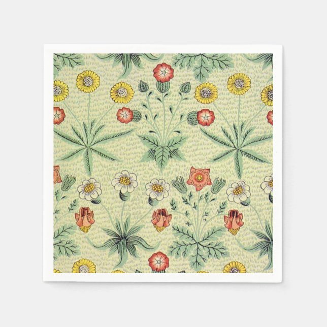 William Morris Daisy Floral Wallpaper Pattern Napkin (Front)