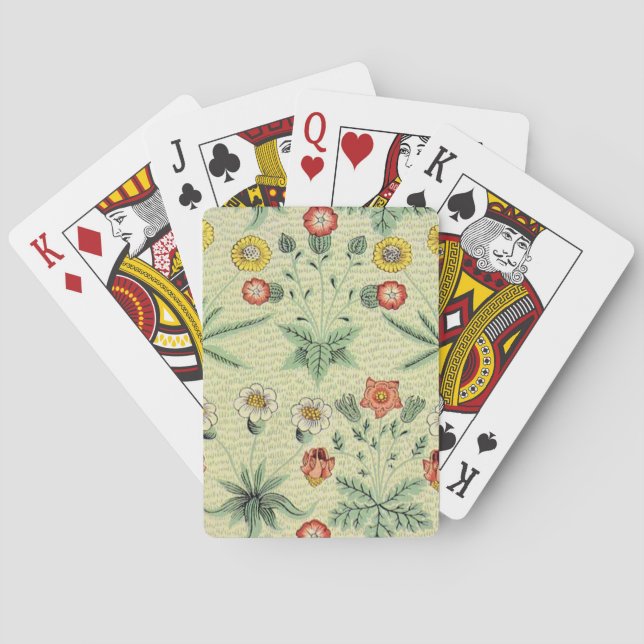 William Morris Daisy Floral Wallpaper Pattern Playing Cards (Back)