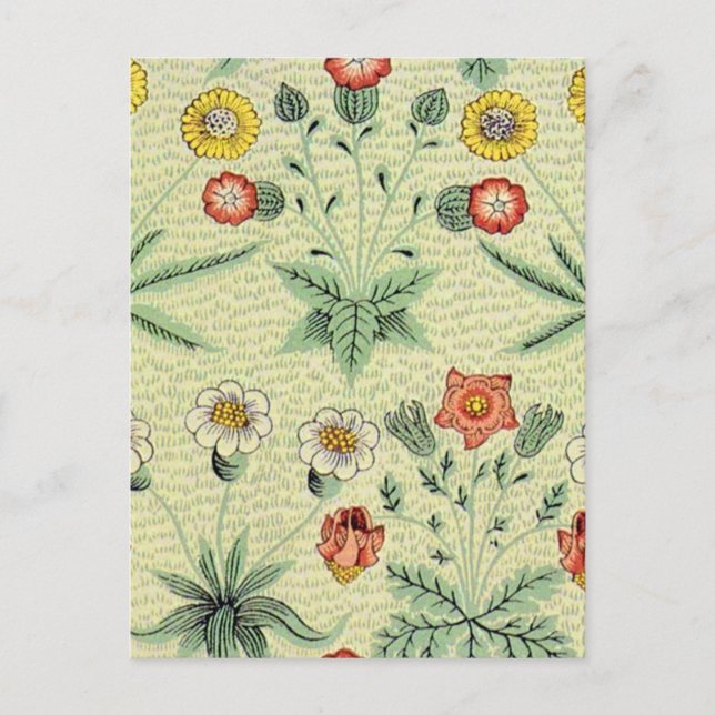 William Morris Daisy Floral Wallpaper Pattern Postcard (Front)