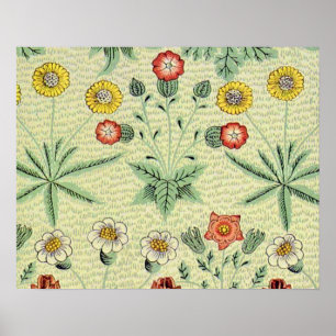 William Morris Daisy Floral Wallpaper Pattern Poster