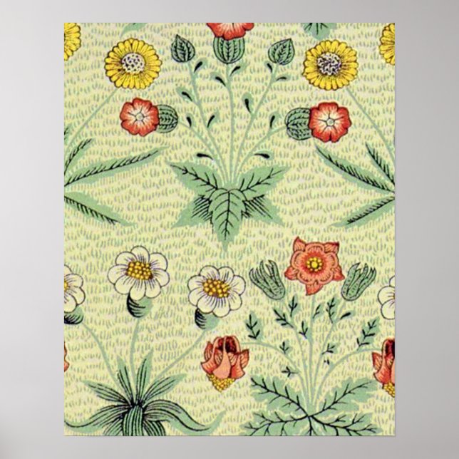 William Morris Daisy Floral Wallpaper Pattern Poster (Front)