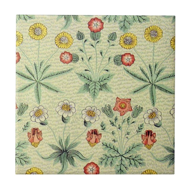 William Morris Daisy Floral Wallpaper Pattern Tile (Front)