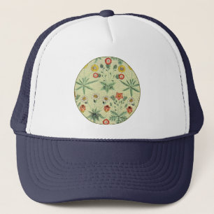 William Morris Daisy Floral Wallpaper Pattern Trucker Hat