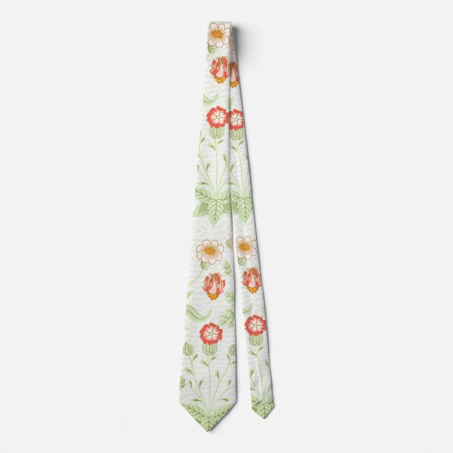 William Morris Daisy Vintage Botanical Pattern Tie (Front)