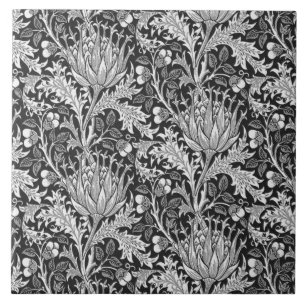 William Morris Damask, Dark Grey Tile