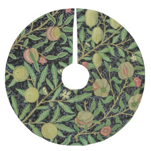 William Morris Dark Pomegranate Fruit Pattern Brushed Polyester Tree Skirt