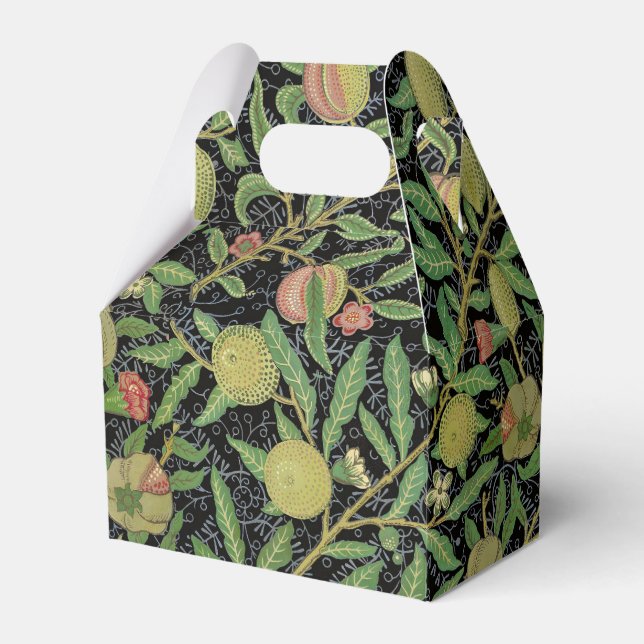 William Morris Dark Pomegranate Fruit Pattern Favour Box (Front Side)