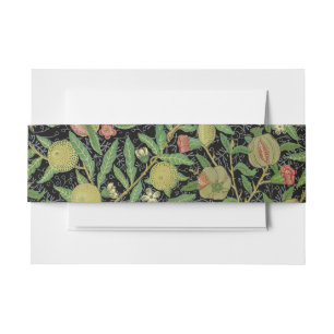 William Morris Dark Pomegranate Fruit Pattern Invitation Belly Band