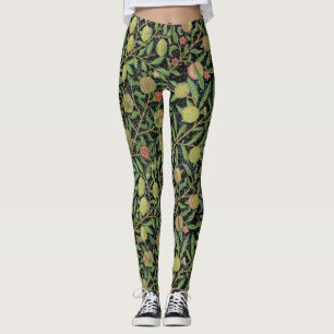 William Morris Dark Pomegranate Fruit Pattern Leggings